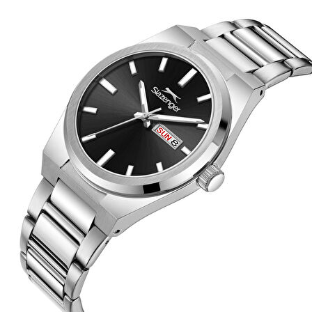 Slazenger SL.09.2555.2.04 Erkek Kol Saati | 41 mm Siyah Kadranlı, Oval Kasa, Paslanmaz Çelik