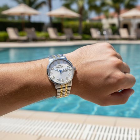 Slazenger SL.09.2560.2.06 Erkek Kol Saati – 43 mm – Çelik Kordon Silver&Gold – Takvim