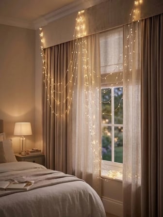 Sıcak Sarı Renk Led 8 Modlu 22 Metre Peri Led Güneş Enerjili Şerit Tel Led Işığı