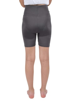 Kız Çocuk Yüksek Bel, Biker, Casual, Koşu, Yürüyüş, Spor, Atletik, Egzersiz, Fittness, Kısa Tayt — Antrasit