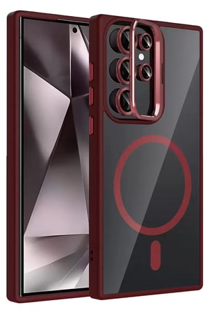 Joko Samsung Galaxy S Ultra Remim Lensli Magsafe Standlı Kapak - Bordo