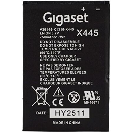 Gigaset X445 Batarya SL400 SL450 SL450 Go SL780