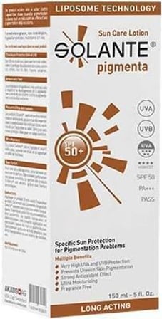 Solante Pigmenta 50+ Faktör Nemlendirici Tüm Cilt Tipleri İçin Renksiz Yüz Güneş Koruyucu Losyon 150 ml