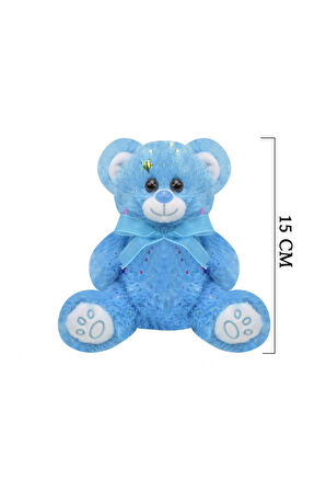 Simli Ayıcık Peluş Oyuncak Hediyelik Uyku Arkadaşı 15 cm