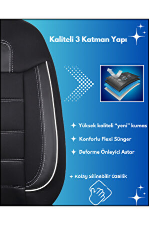 Honda Civic Araçlara Uyumlu Tam Takım Basic B Model Oto Koltuk Kılıfı Seti
