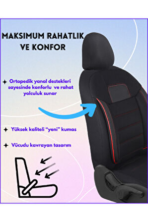 Tofaş Doğan SLX Araçlara Uyumlu Tam Takım Basic K Model Oto Koltuk Kılıfı Seti