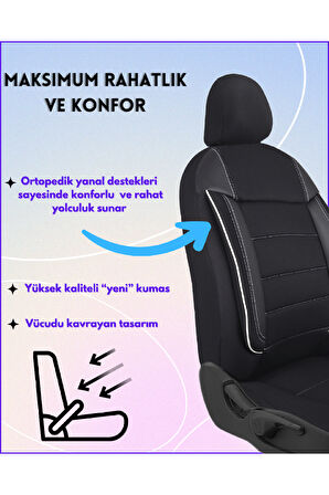 Dacia Logan Araçlara Uyumlu Tam Takım Cover B Model Oto Koltuk Kılıfı Seti