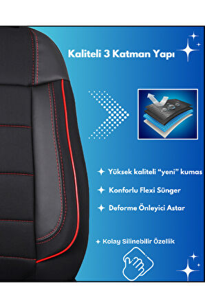 Fiat Egea Araçlara Uyumlu Tam Takım Cover K Model Oto Koltuk Kılıfı Seti