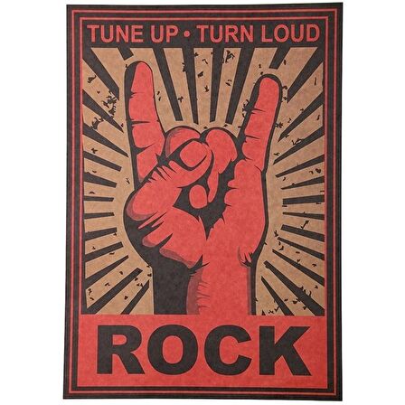 ROCK AND ROLL TUNE UP TURN LOUD RETRO POSTER AF025