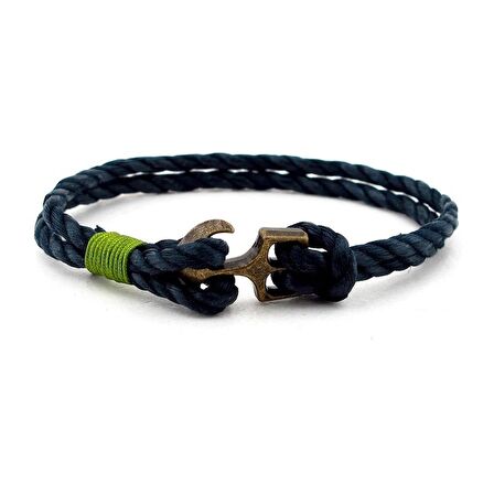 METAL ÇAPALI LACİVERT HALAT ERKEK BİLEKLİK BT119