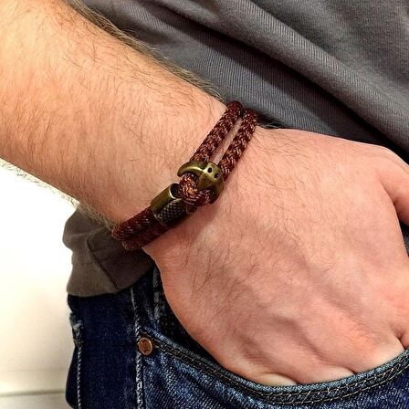 ÖZEL ÖRGÜ KAHVERENGİ ERKEK BİLEKLİK BT134