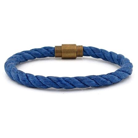 MAVİ HALAT BRONZ METAL MANYETİK KLİPSLİ ERKEK BİLEKLİK BT392