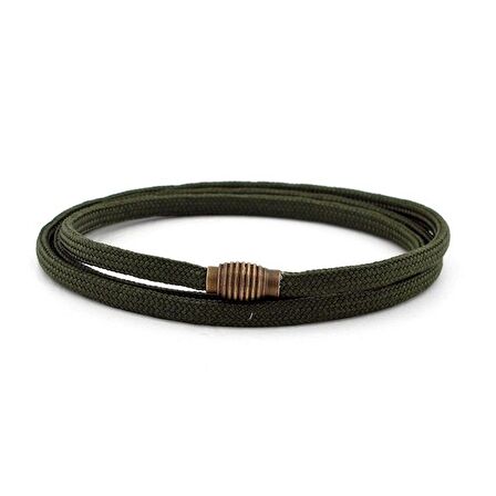 PARACORD ÜÇ SIRA SARMA HAKİ YEŞİL ERKEK BİLEKLİK BT413