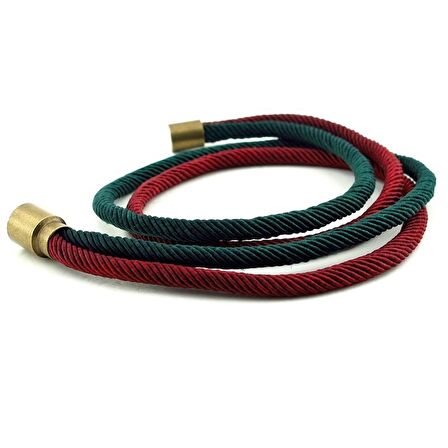 BORDO YEŞİL ÇİFT SIRA MANYETİK KLİPS ERKEK BİLEKLİK BT470