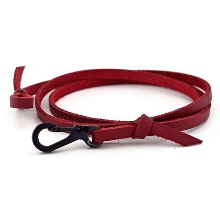 METAL KANCALI ÜÇ SIRA BORDO DERİ ERKEK BİLEKLİK BT486