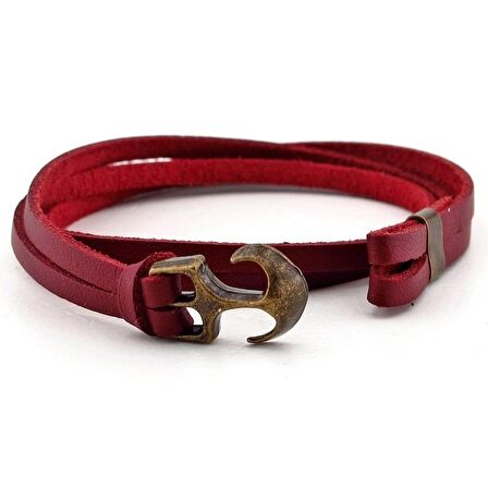BORDO ORJİNAL GERÇEK DERİ ÇAPALI ERKEK BİLEKLİK BT494