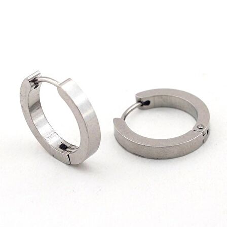 BÜYÜK HALKA 20mm ÇAPINDA GÜMÜŞ RENKLİ ÇELİK KÜPE E567