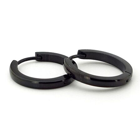 BÜYÜK BOY 20mm HALKA SİYAH PASLANMAZ ÇELİK HALKA KÜPE E837