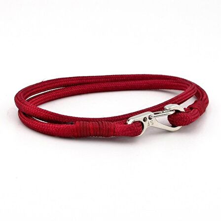 BORDO PARACORD METAL KANCA İKİ SIRA SARMA ERKEK BİLEKLİK M011M