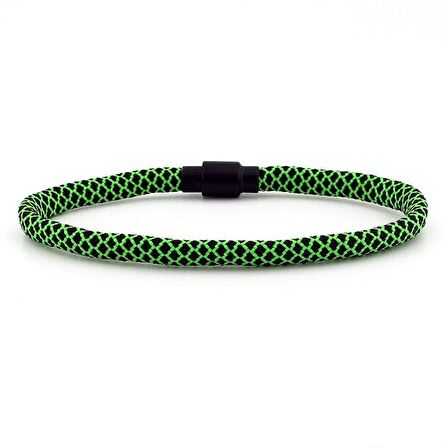 YEŞİL SİYAH PARACORD İPLİ MIKNATISLI ERKEK BİLEKLİK M012A