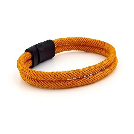 HARDAL SARI İKİ SIRALI METAL MIKNATISLI ERKEK BİLEKLİK M013B