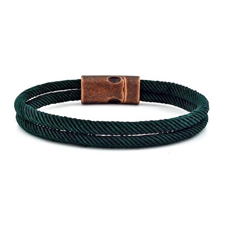 KOYU YEŞİL İKİ SIRALI METAL MIKNATISLI ERKEK BİLEKLİK M013E