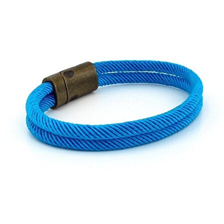 GÖK MAVİ İKİ SIRALI METAL MIKNATISLI ERKEK BİLEKLİK M013R