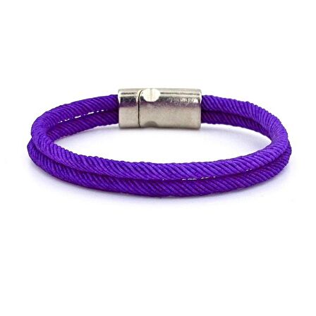 MOR RENKLİ İKİ SIRALI METAL MIKNATISLI ERKEK BİLEKLİK M013U
