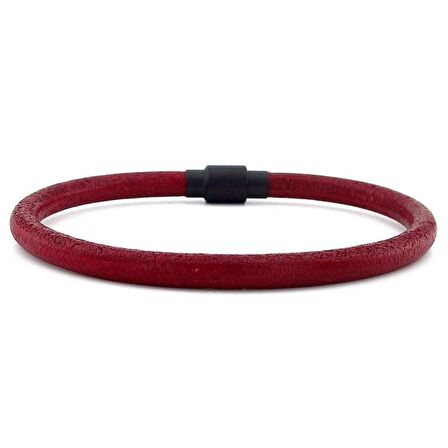 BORDO ORJİNAL ESKİTME DERİ SİYAH KLİPS ERKEK BİLEKLİK M024E