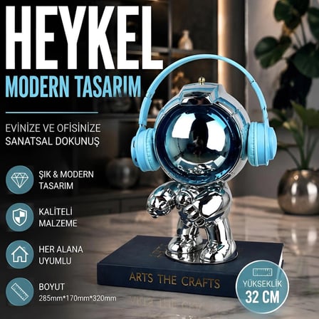 Dekoratif Astronot Heykelcik