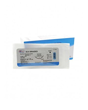 İpek İplik USP 2 40 MM KESKİN 3/8 75 CM / 12'li Kut