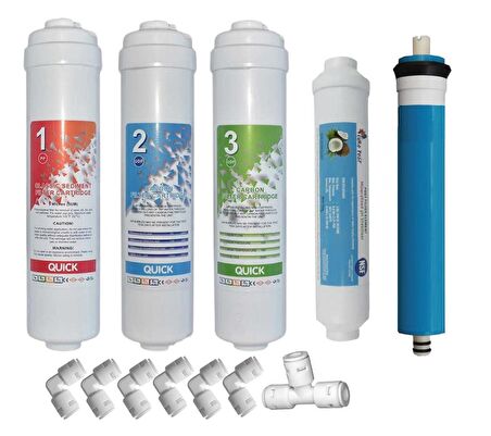 Inline Kapalı Kasa Tüm Arıtma Cihazlarına Uyumlu 5'li Filtre Seti