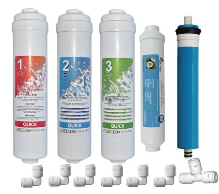 Inline Kapalı Kasa Tüm Arıtma Cihazlarına Uyumlu 5'li Filtre Seti