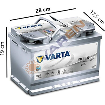 12V 70 Ah Amper 760a CCA Silver Dynamic AGM A7/E39 Akü (2023 üretim)