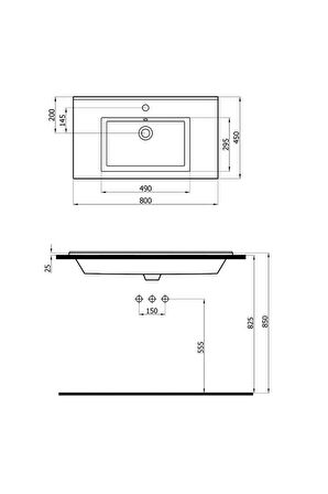 Silver Slim Lavabo 501080 (SLM.L080)