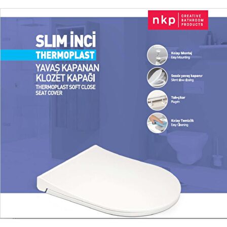 Nkp Slim İnci Yavaş Kapanan Klozet Kapağı