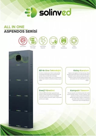 Solinved Aspendos Serisi All In One Set (6kW-48V Inverter + 51.2V 100Ah 5.1kWh Batarya)