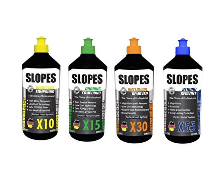 Slopes X10 Kalın X15 İnce Pasta X30 Hare ve X55 Boya Koruma Seti 1 LT