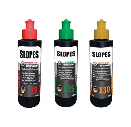Slopes X9 Extra Kalın X15 İnce Pasta X30 Hare Giderici Seti 250 ml