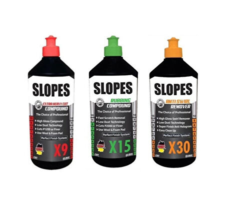 Slopes X9 Extra Kalın X15 İnce Pasta X30 Hare Giderici Seti 1 LT