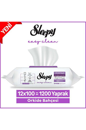Sleepy Lilyum Buketi, Orkide Bahçesi ve Kiraz Çiçeği Yüzey Temizlik Havlusu 100' lü