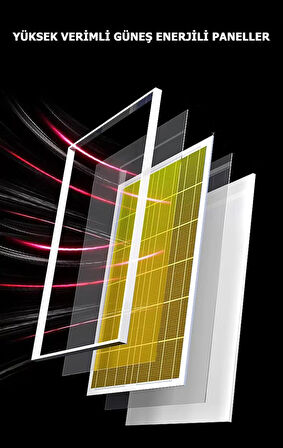 400 SOLAR 5 MODLU GÜNEŞ ENERJİLİ LED PROJEKTÖR  MAVİ YEŞİL KIRMIZI VE RGB RENK AYDINLATMA 