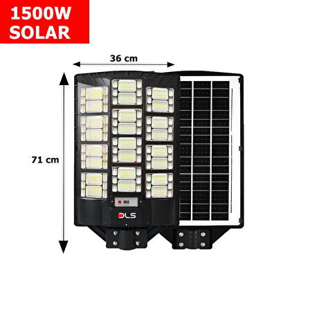 HL1500 DLS 1500 Solar Güneş Enerjili Profesyonel Led Bahçe Aydınlatması Hareket Sensörlü 888 Ledli