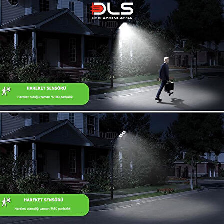 HL1500 DLS 1500 Solar Güneş Enerjili Profesyonel Led Bahçe Aydınlatması Hareket Sensörlü 888 Ledli