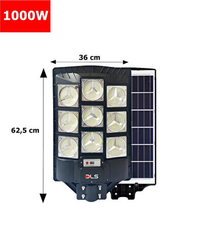 DLS 1000w Solar Güneş Enerjili Profesyonel Led Bahçe Aydınlatması Hareket Sensörlü 513 Ledli