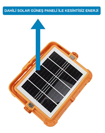 3D Printer Sepeti 200W Solar Güneş Enerjili LED Projektör – Taşınabilir, Powerbank Özellikli, 5 Modlu Aydınlatma