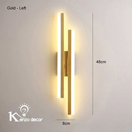 Elektrikle Çalışır, 12 Watt , 3000 Kelvin Gün Işığı Led Aplik, İç Merkan Led Duvar Armatürü -220V