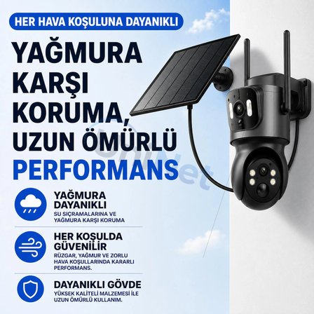 Uninet Wifi Solar Güvenlik Kamerası – Güneş Panelli, Gece Görüşlü, Hareket Algılamalı, Çift Yönlü Ses Özellikli