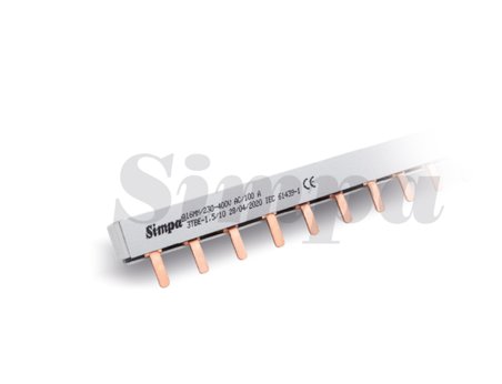 Simpa 3TBE-10/1,5 Müşterek Bara 1,5mm Erkek 3 Faz - 10 Otomat için - 100A - 12 Adet 