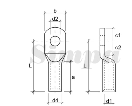 Simpa SKP-D/120-M16 Kablo Pabucu DIN normu Özel Delik 120mm2 M16 - 5 adet 